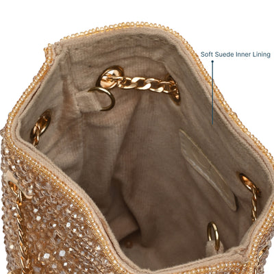 Mini Gold Beaded Bag