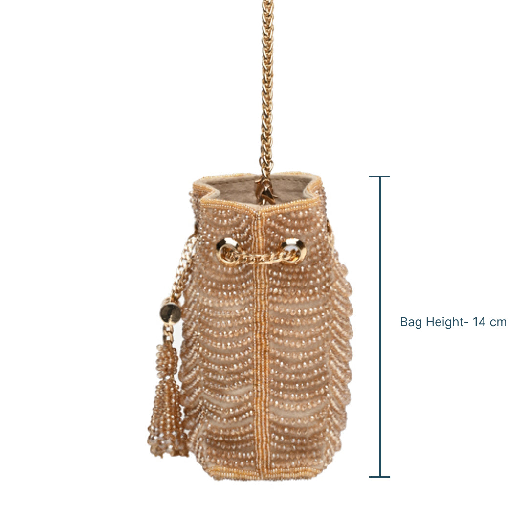 Mini Gold Beaded Bag