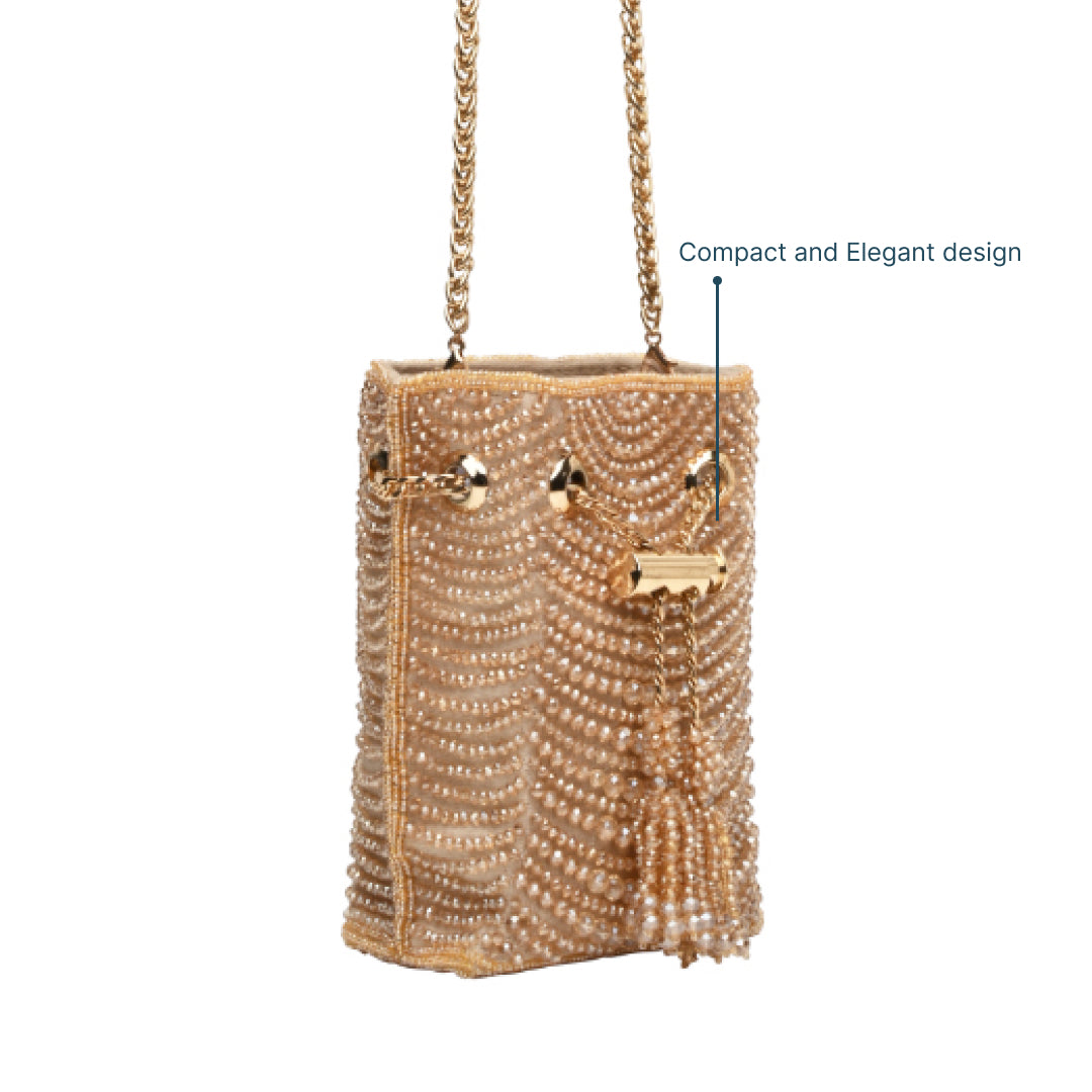 Mini Gold Beaded Bag