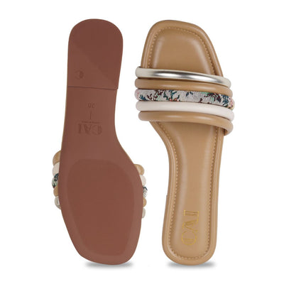 Multi Patterned Nude Flat