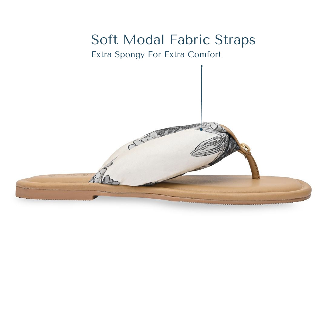 Illustrated Fabric Thong Flat