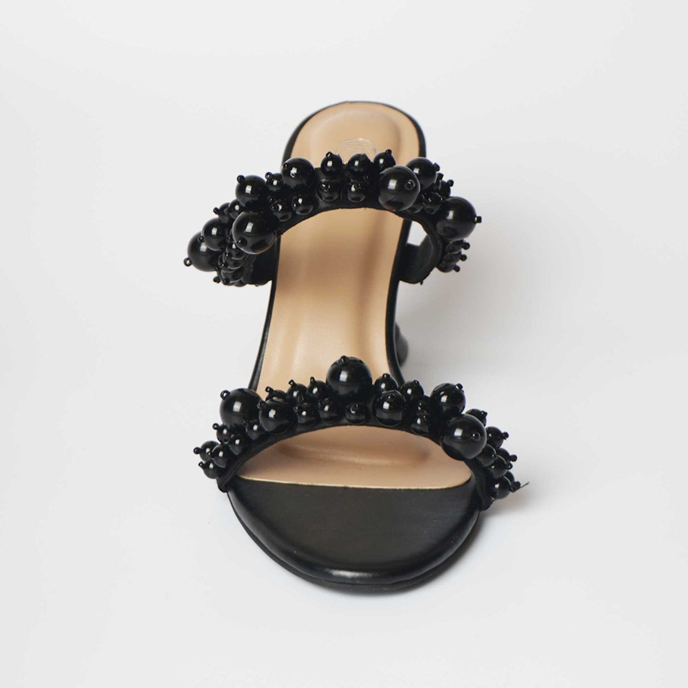 Iconic Dual Pearl Heels- Black