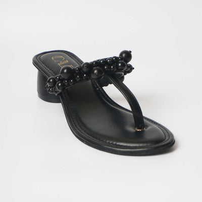 Petite Pearl Heels- Black