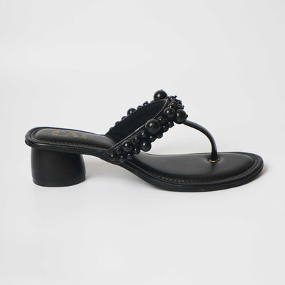 Petite Pearl Heels- Black