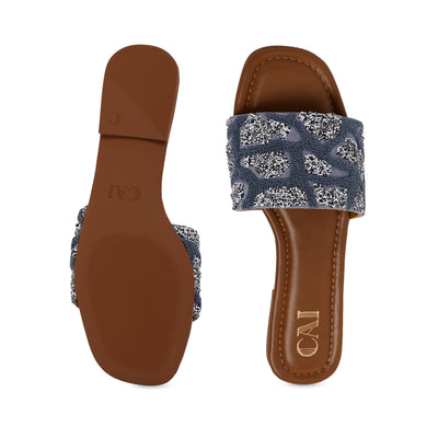 Blue Thread Sequin Flat