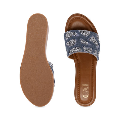 Blue Thread Sequin Platform