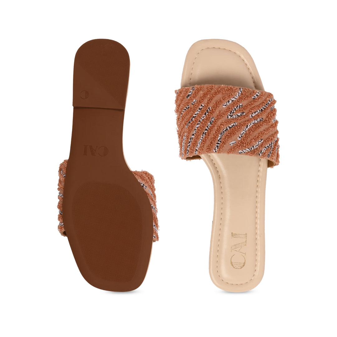 Blush Thread Sequin Flat