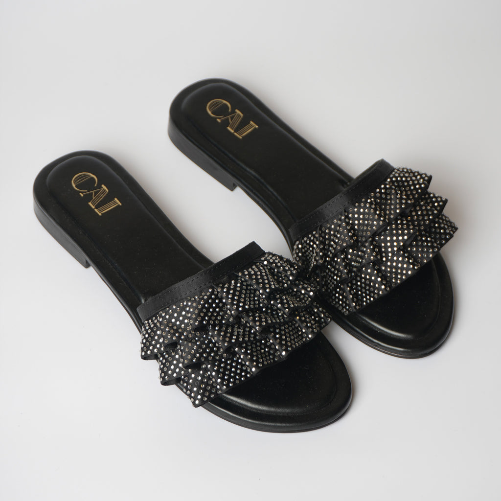 Ruffled Black Diamonds Flat