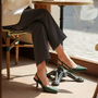Emerald Green Rivet Pumps