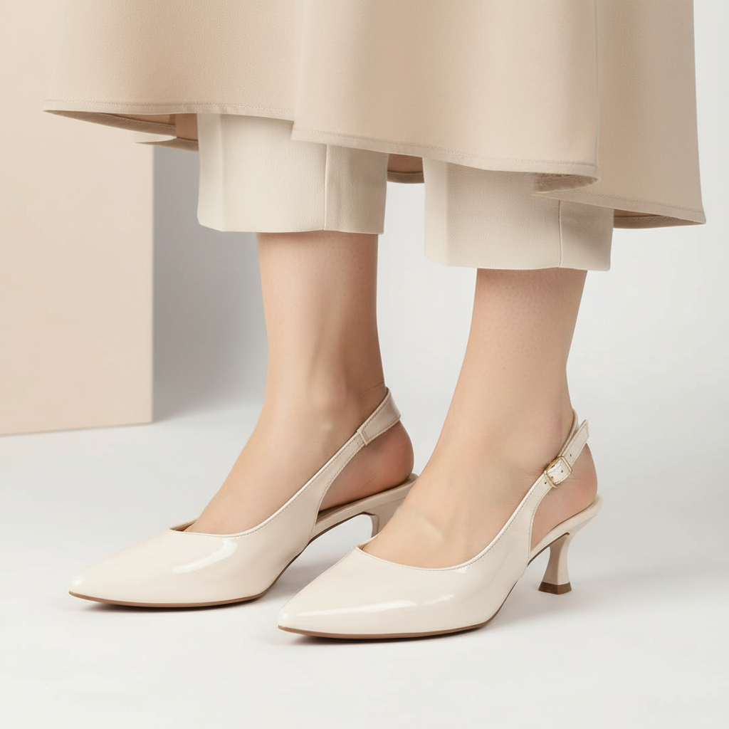 Cream Slingback Pumps