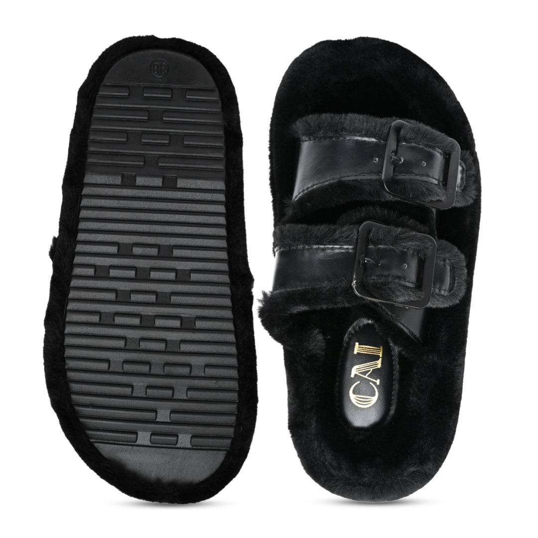 Fuzzy Black Slides