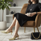 Gold Slingback Pumps