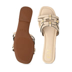 Geometric Cream Rivet Flat