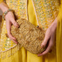 Golden Flower Clutch Bag