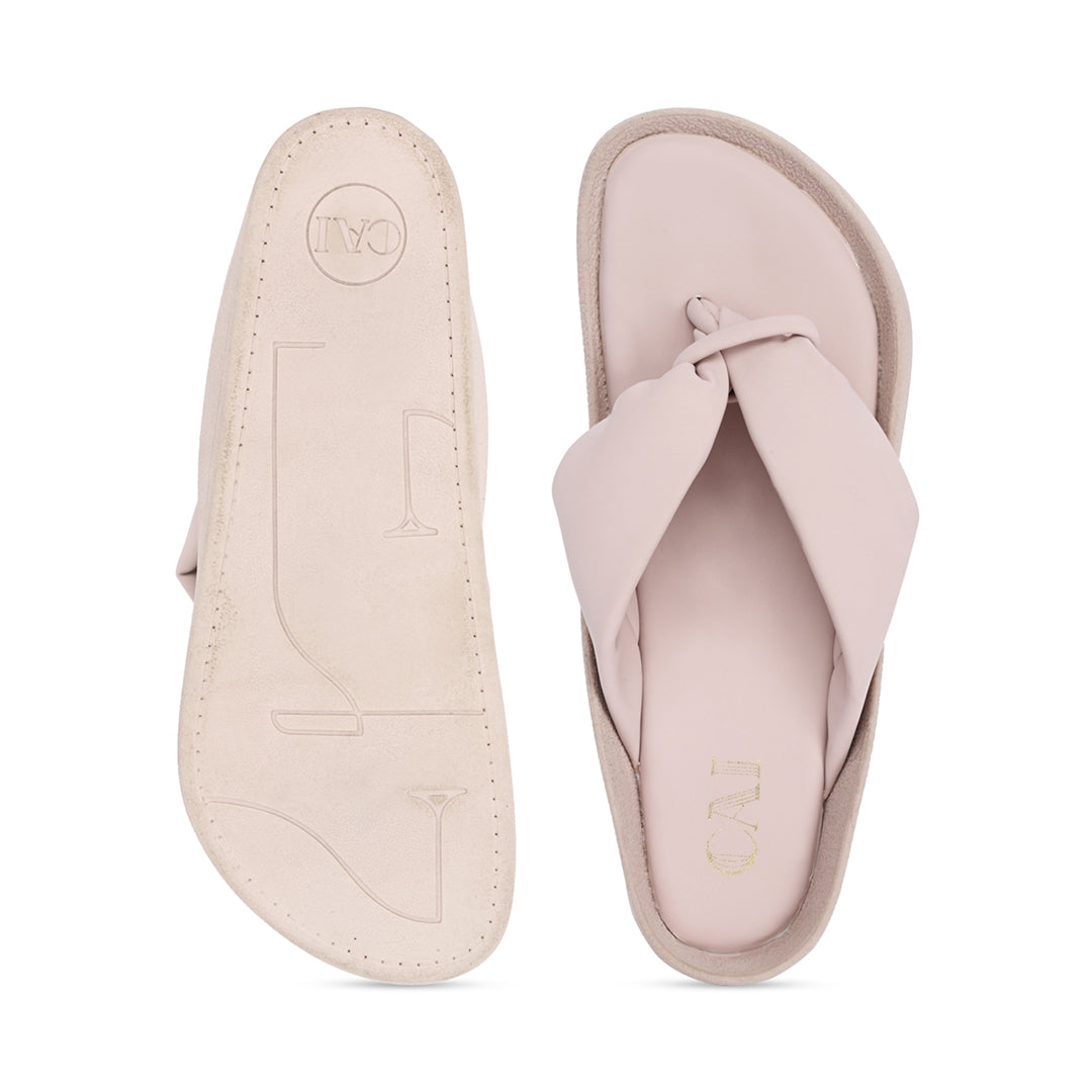 Knotted Thong Pink Flat