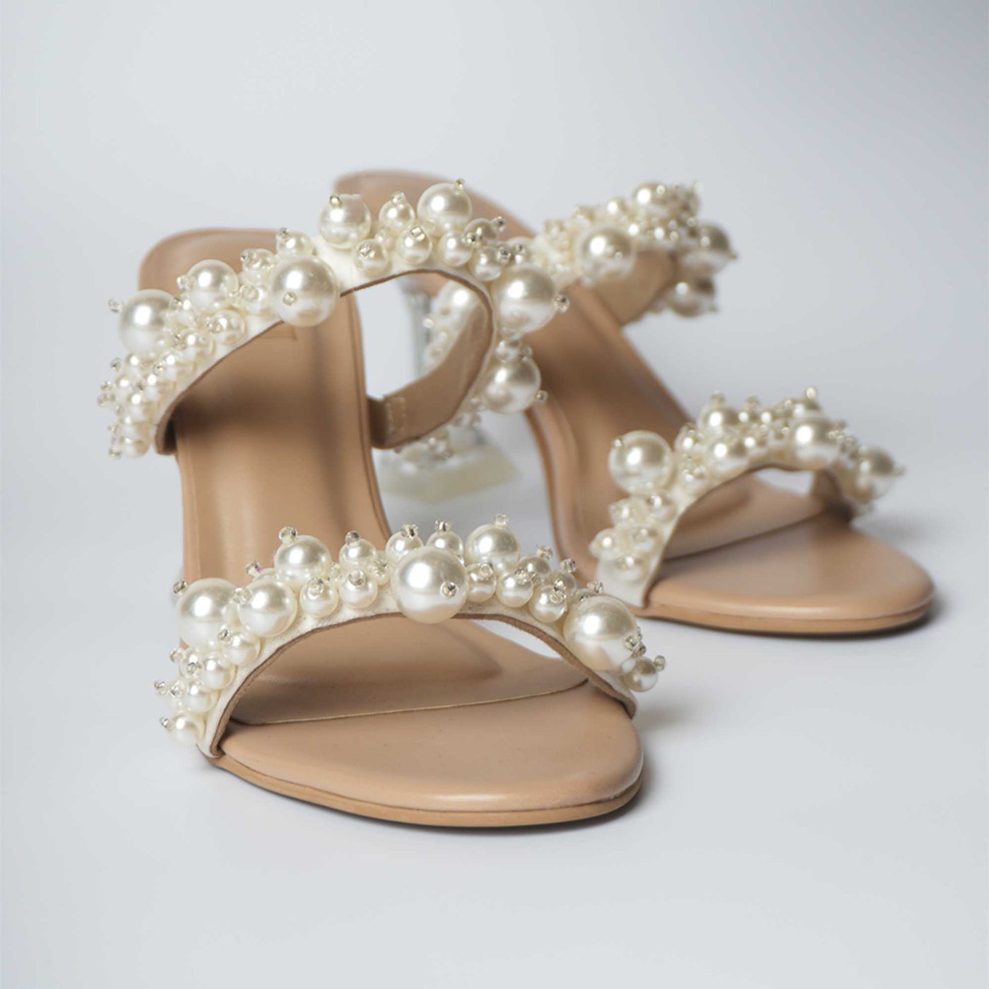 Iconic Dual Pearl Heels - Cream