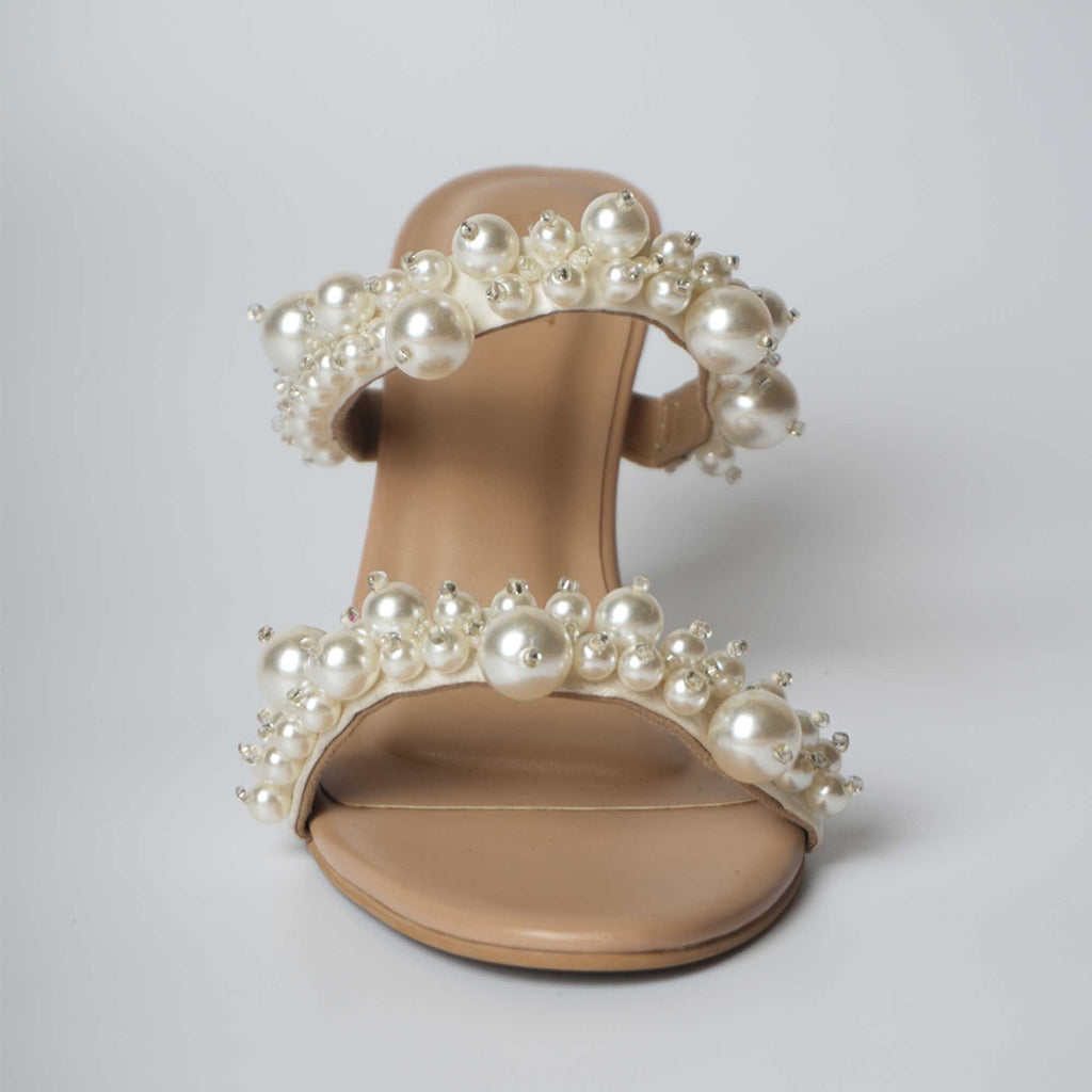 Iconic Dual Pearl Heels - Cream