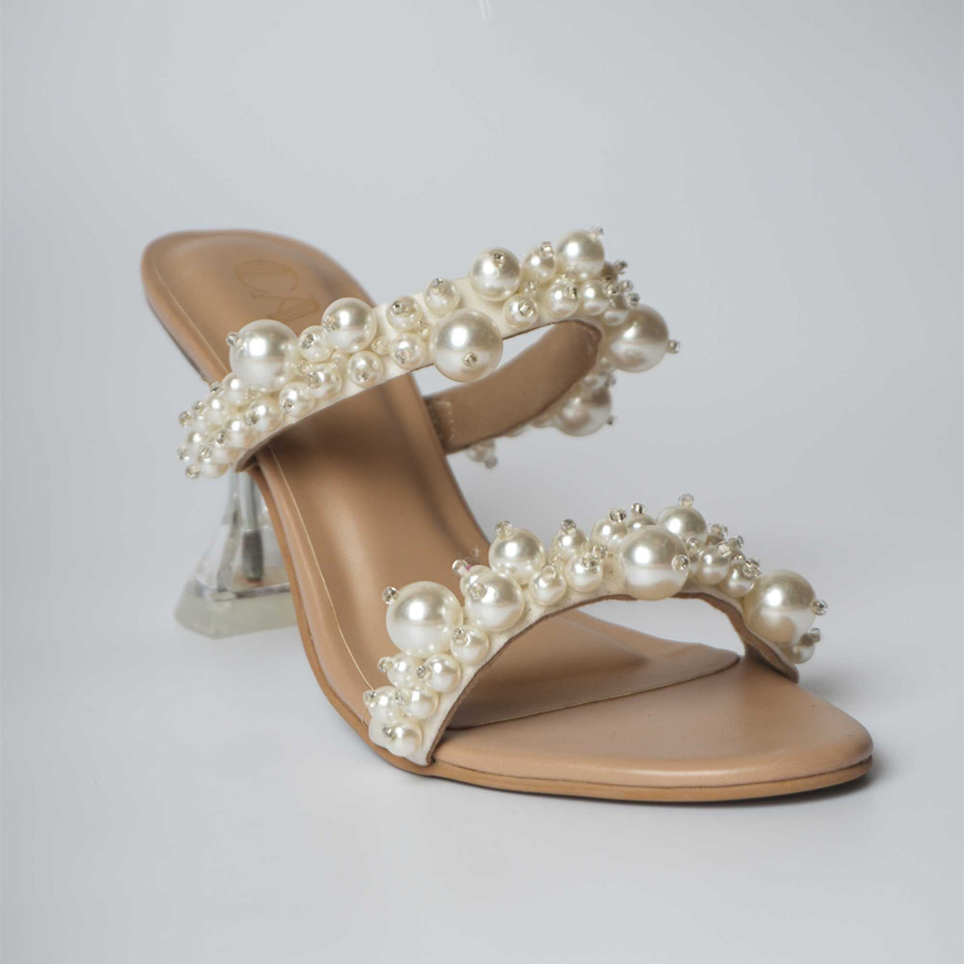 Iconic Dual Pearl Heels - Cream