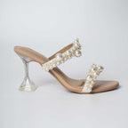 Iconic Dual Pearl Heels - Cream