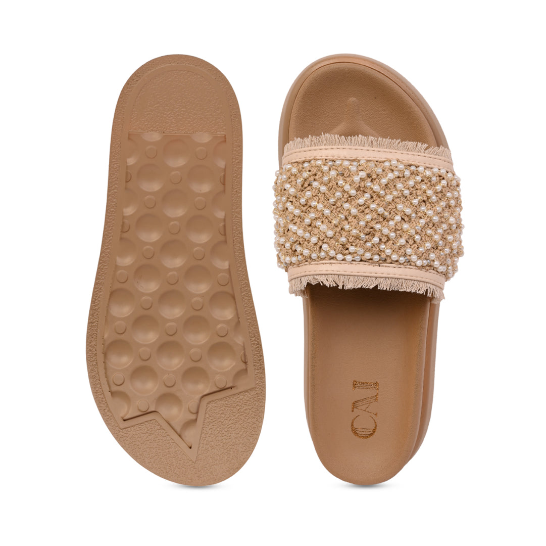 Pearly Jute Lace Slider