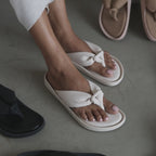 Knotted Thong Cream Flat