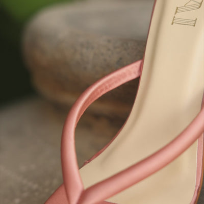 Ocean Satin Thong Heels