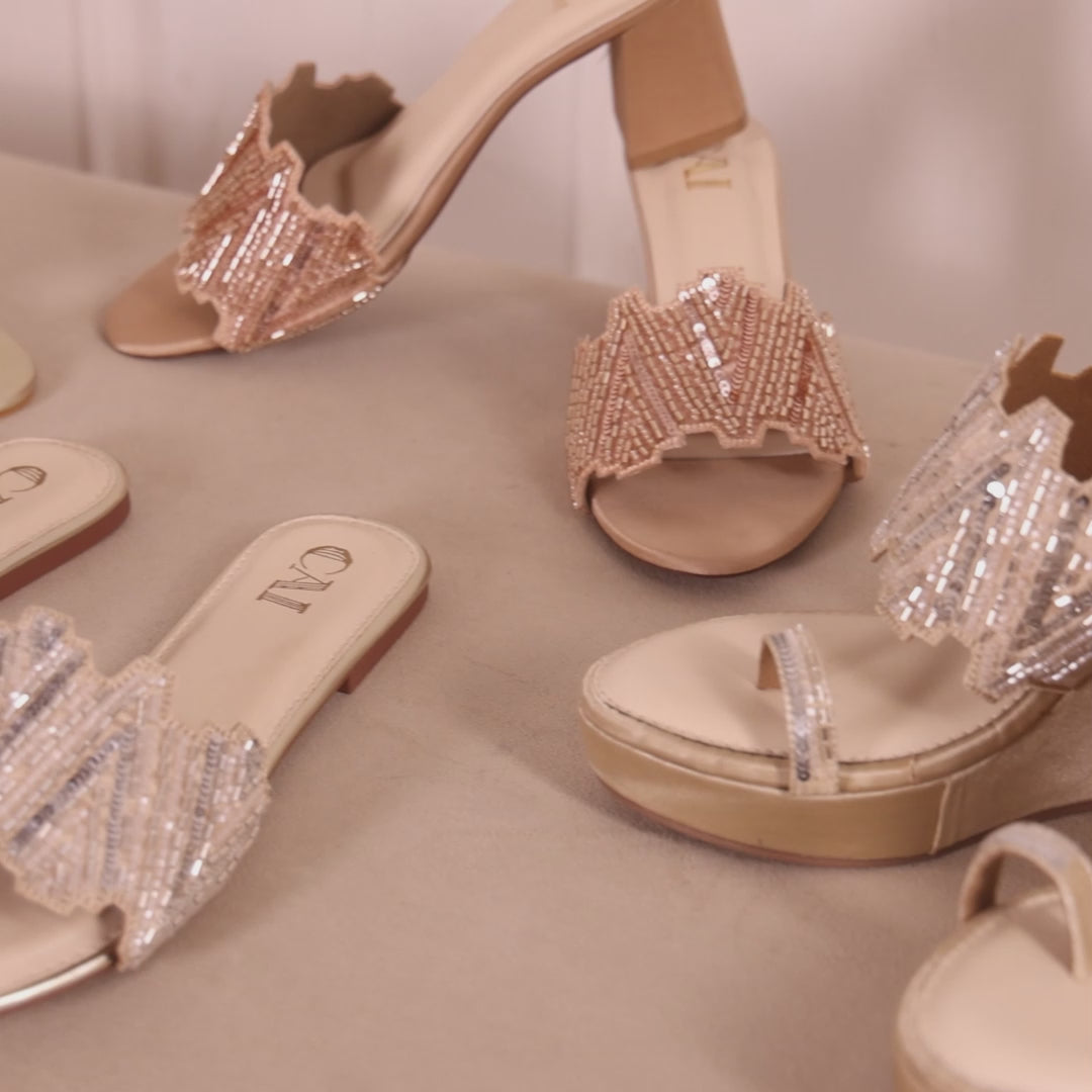 Dazzle Rosegold Line Heels