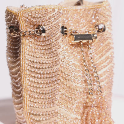 Mini Gold Beaded Bag