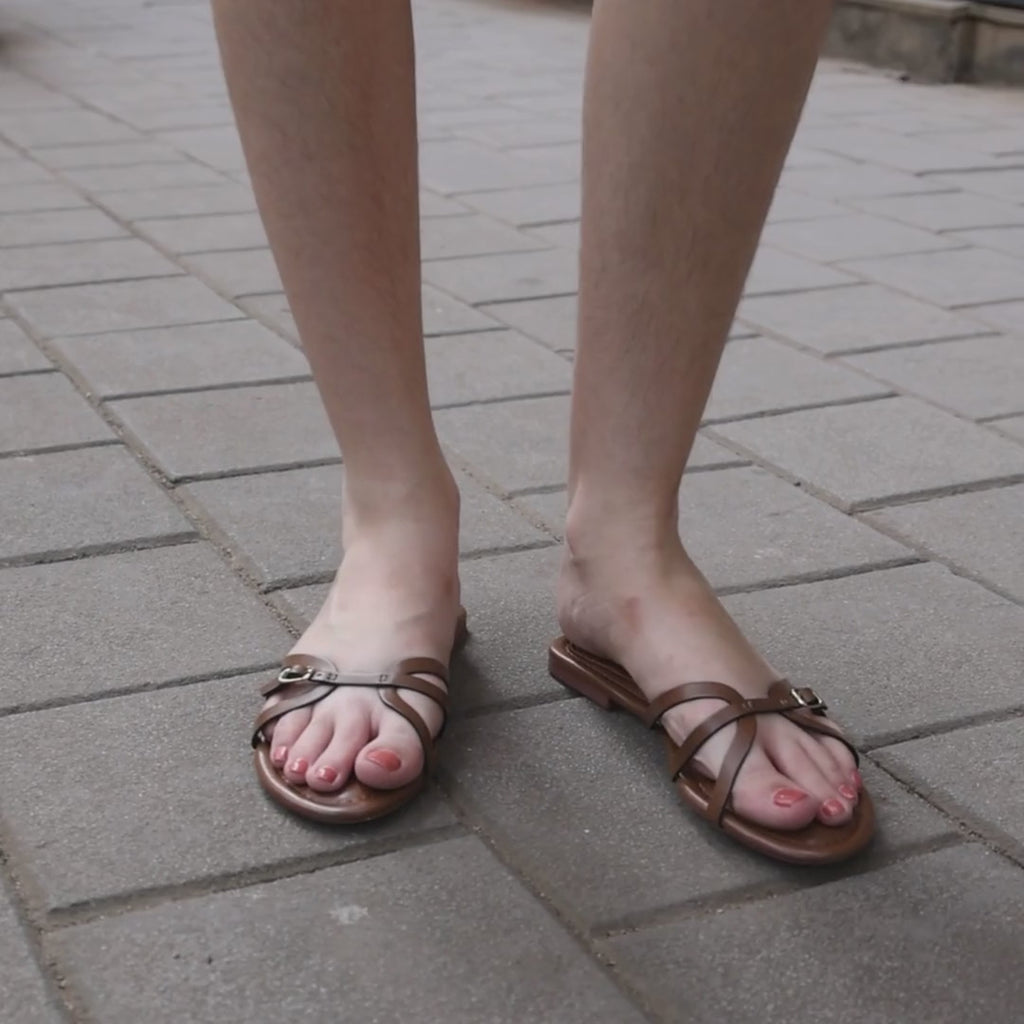 CrossLine Tan Flats