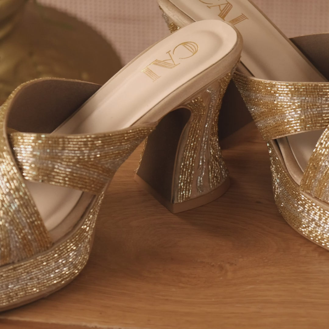 Golden Grace Heels