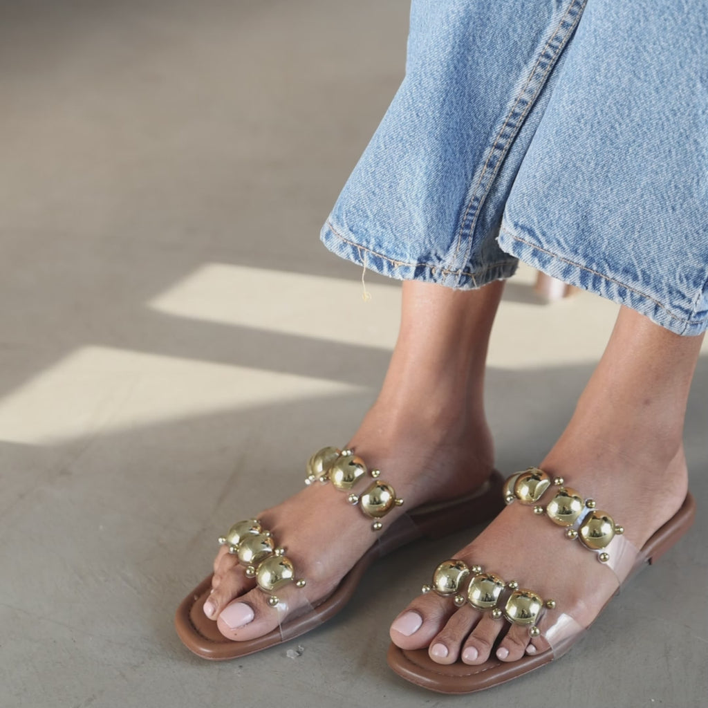 Gold Dome Two Strap Flat