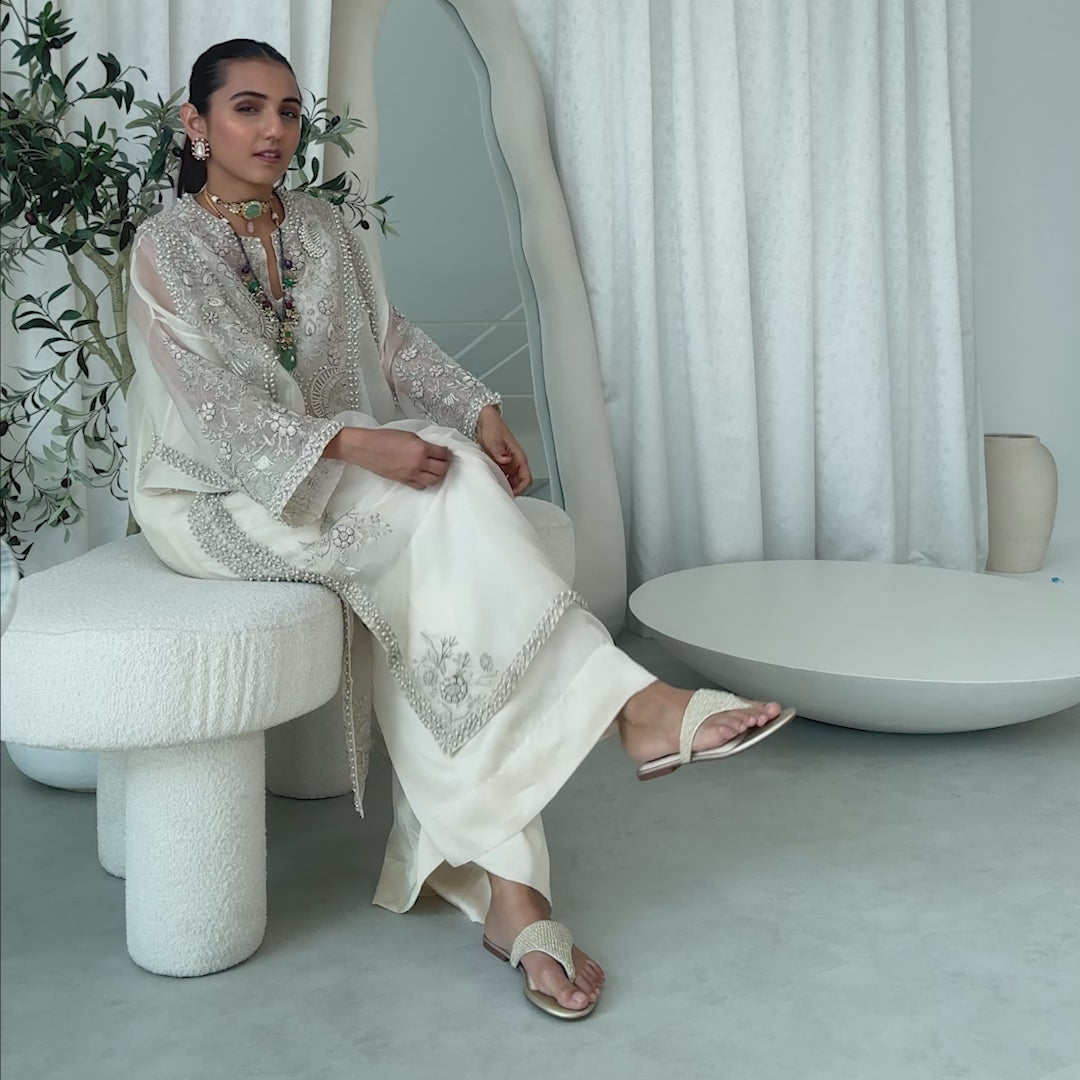 Gold Beaded Thong Flats