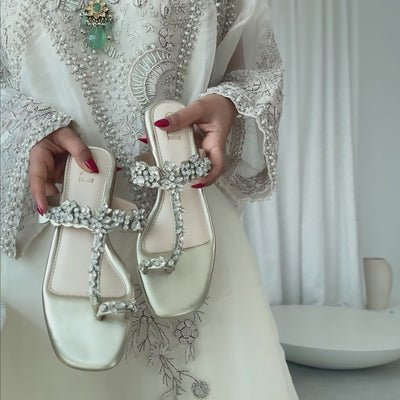 Crystal Bloom Toe Flat