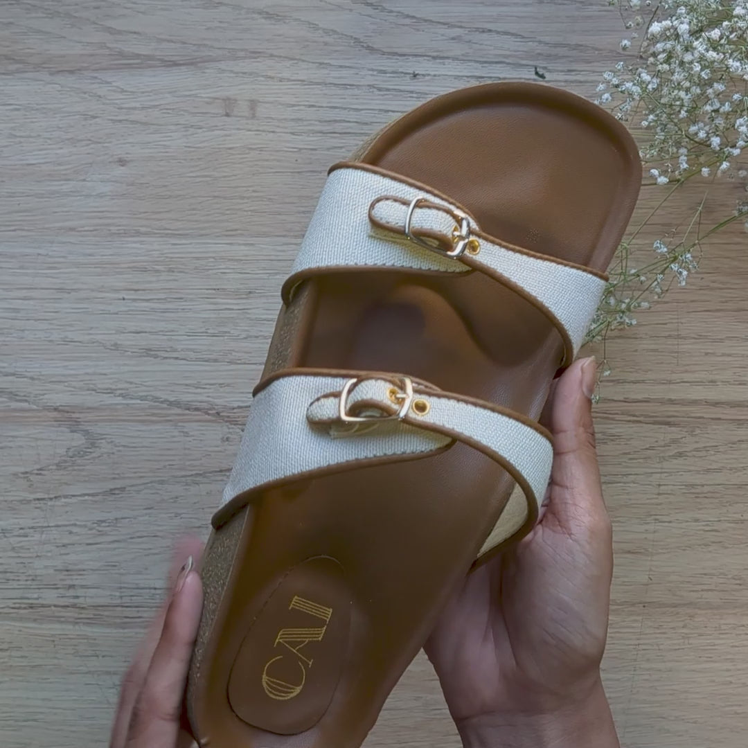 Sandy Canvas Two Strap Slider