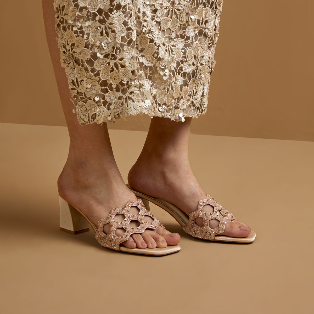 Mosaic Blush Heels