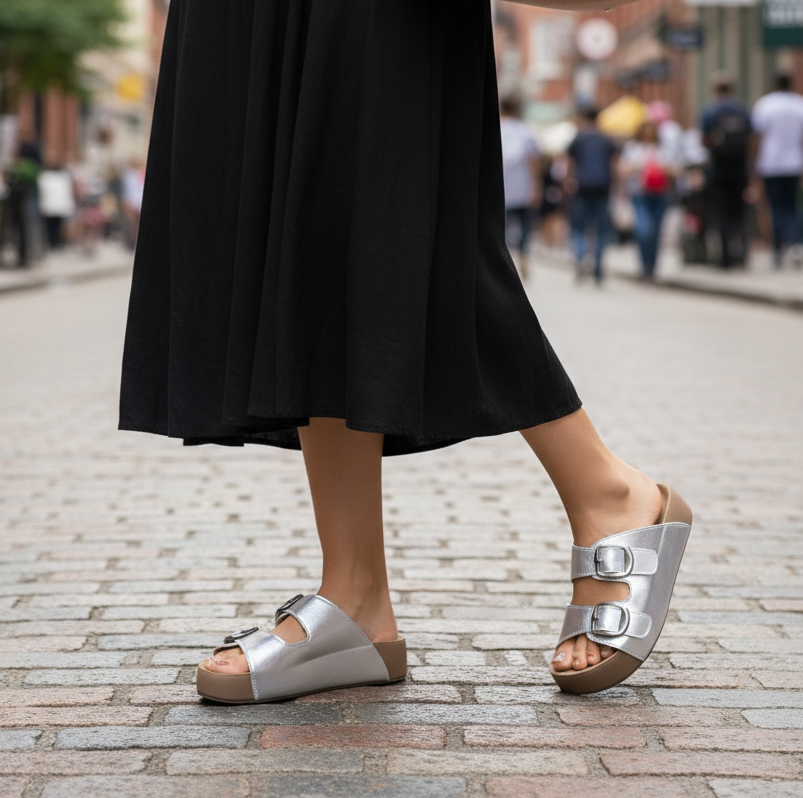 Strapped Silver Slider