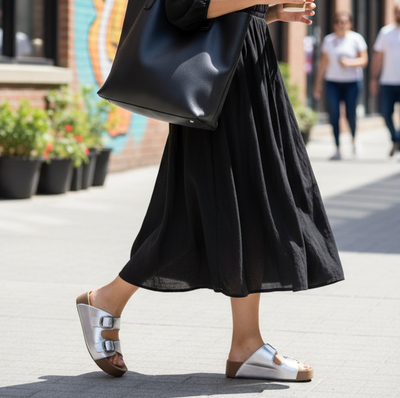 Strapped Silver Slider