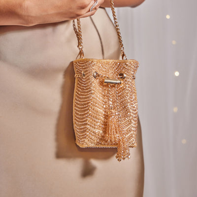 Mini Gold Beaded Bag