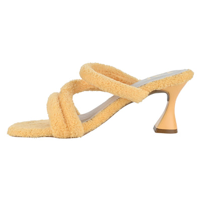 Buy Furry Yellow Heels at Best Price