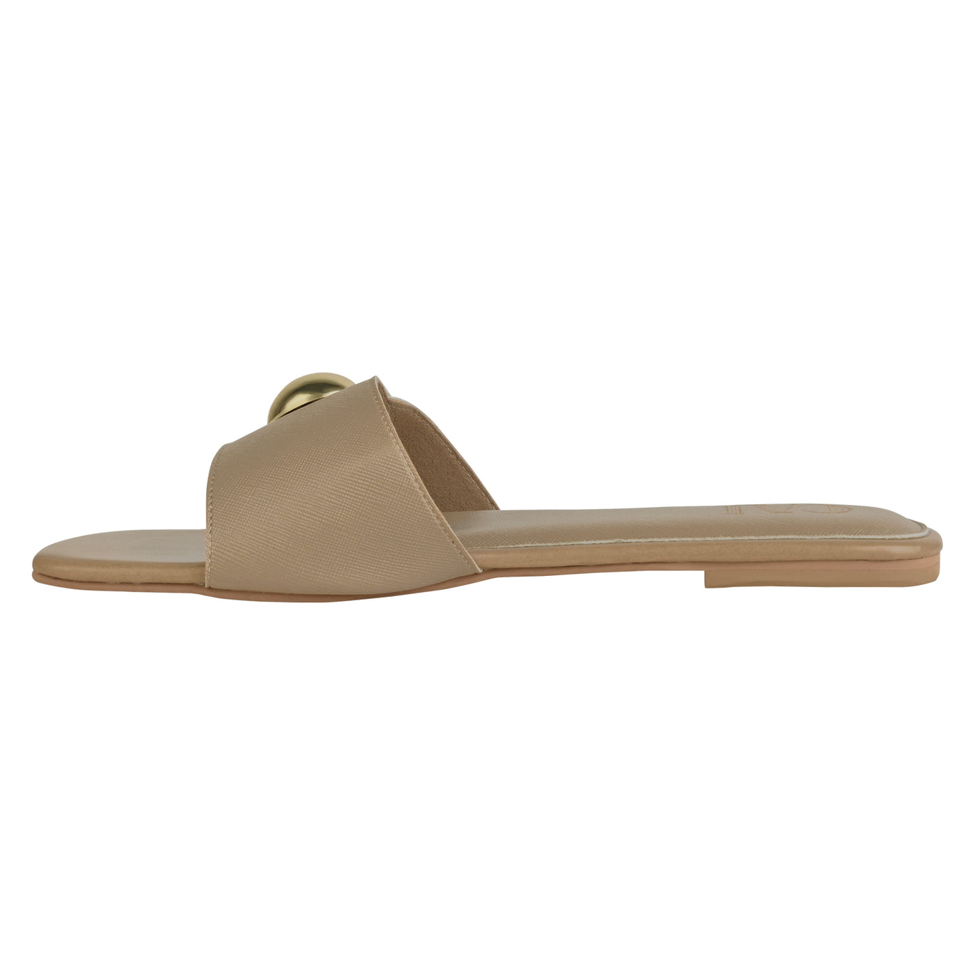 Button Up Beige Slides at CAI Store