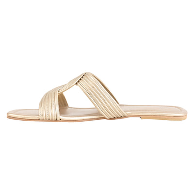 Metallic Gold Interlock Flats at CAI Store