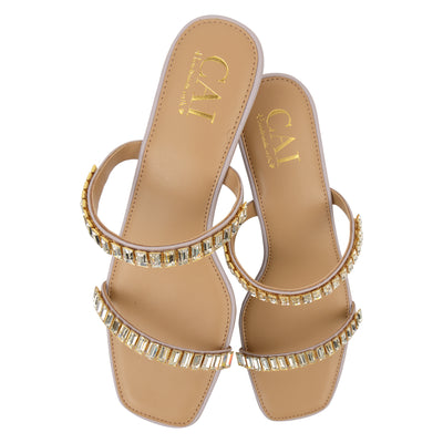 Two Strap Lilac Embellished Heels in India