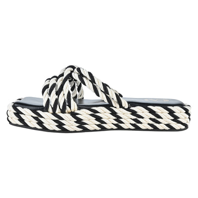 Buy B&W Rope Platform Heels in India