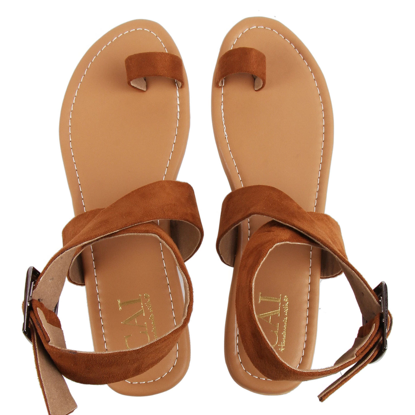 Lulus Beige Toe-Loop Sandals - Slide Sandals - Flat Sandals