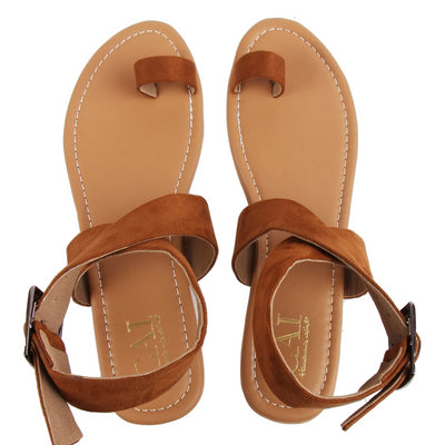 Casual Brown Toe Loop Sandals Online