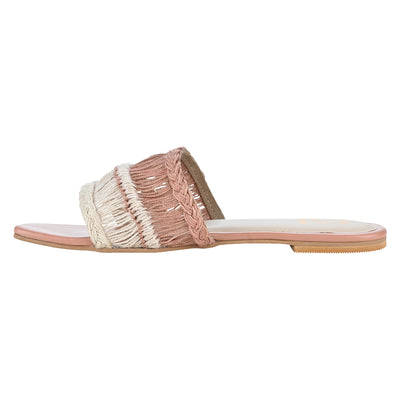 Shop Peach Knit Flats Online