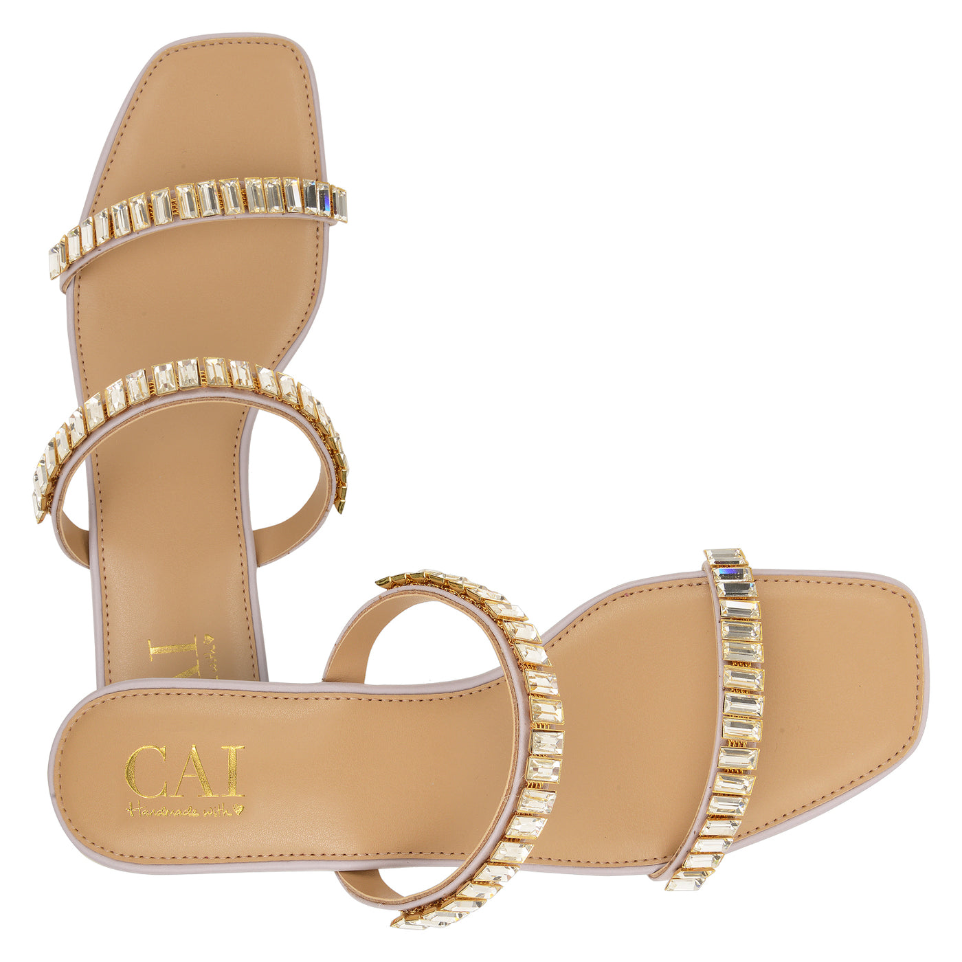 Two Strap Lilac Embellished Heels Online in India