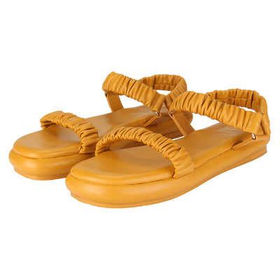 The Ruffled one - Mustard Sandal in India