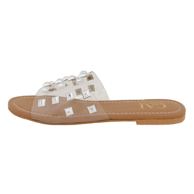 Clear Strap Studded Flats Online