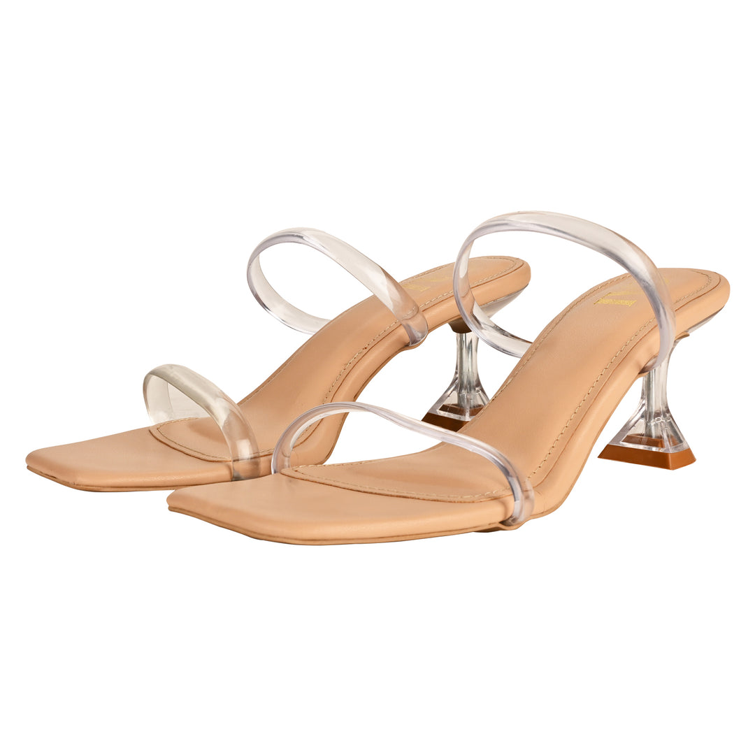 Women s Heels Buy Two Strap Clear Heels for Women Online The Cai Store The CAI Store
